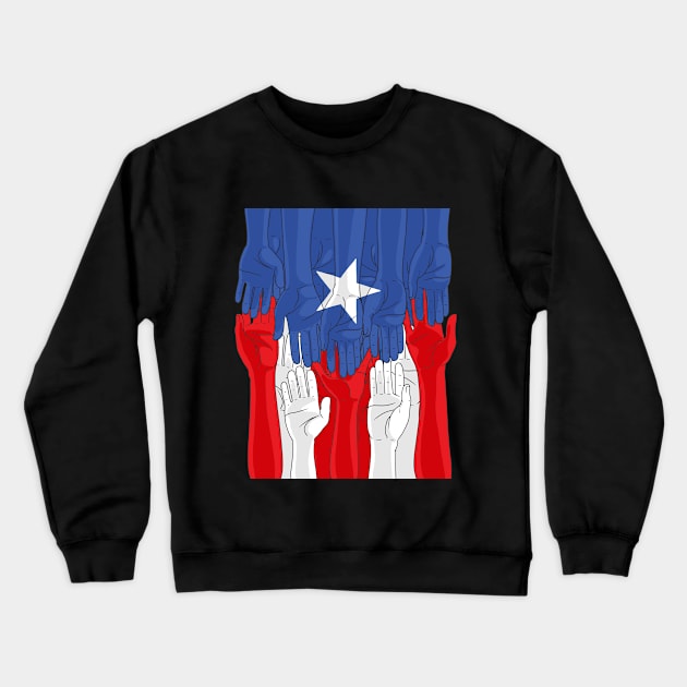 Puerto Rican Hands Boriqua Pride Puerto Rico Flag Crewneck Sweatshirt by Noseking